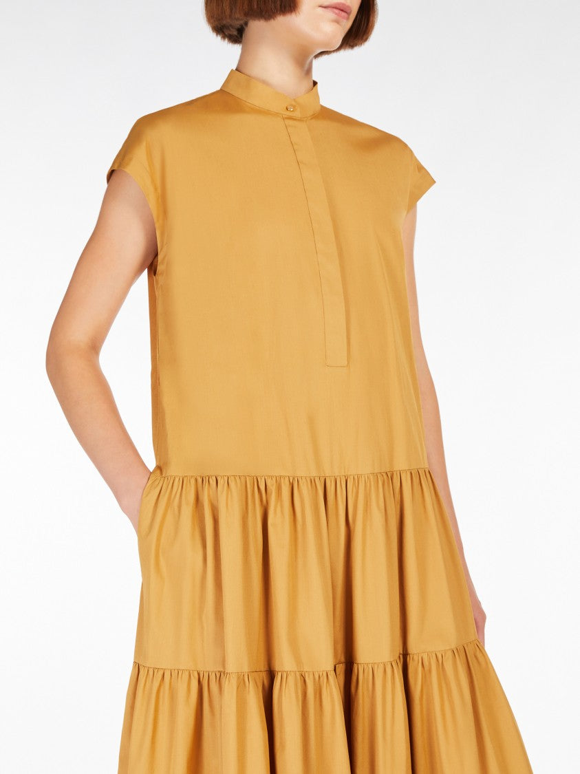 Max Mara Tiered Orange Sleeveless Dress