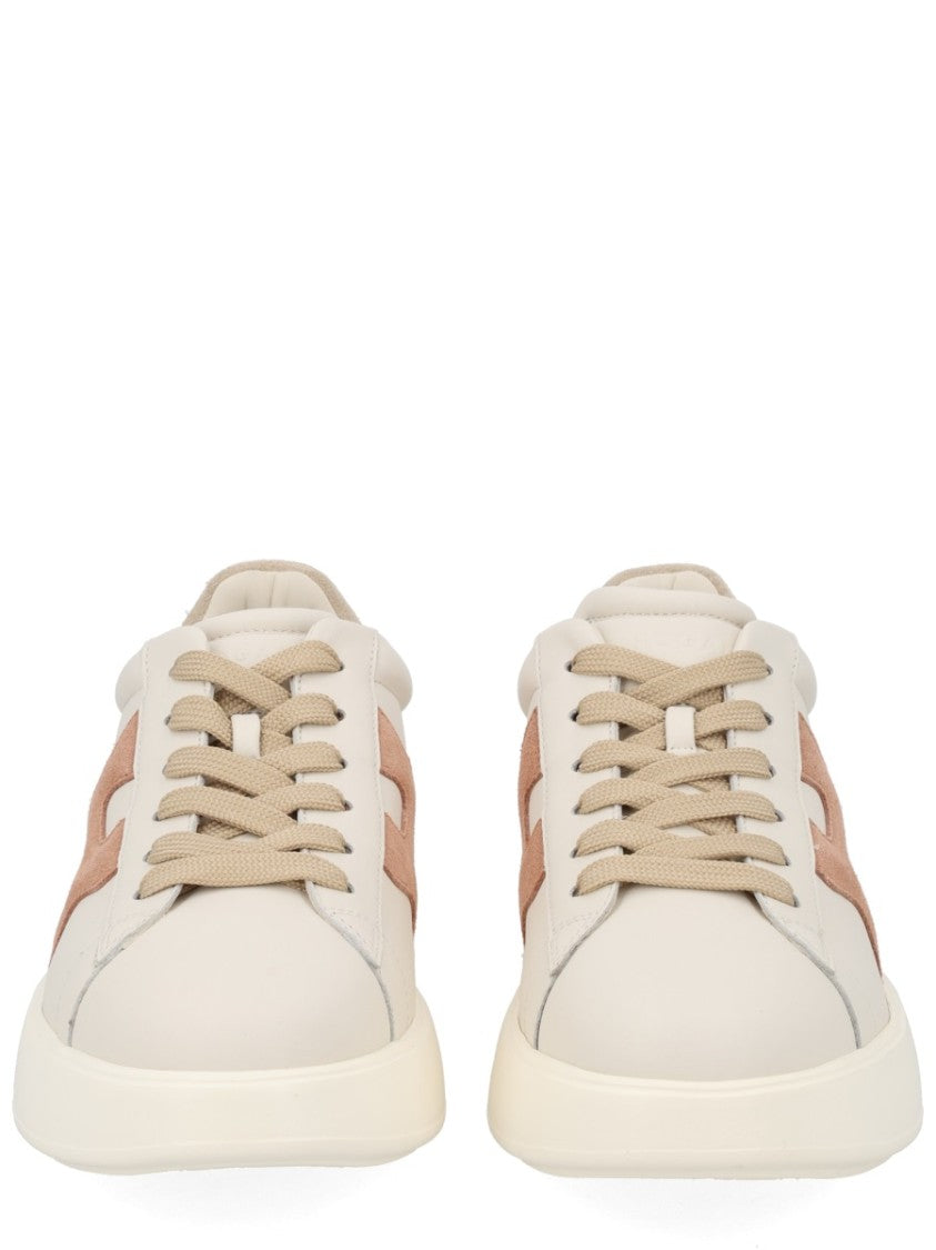 Hogan Smooth Leather Suede Logo Cushioned Sneakers