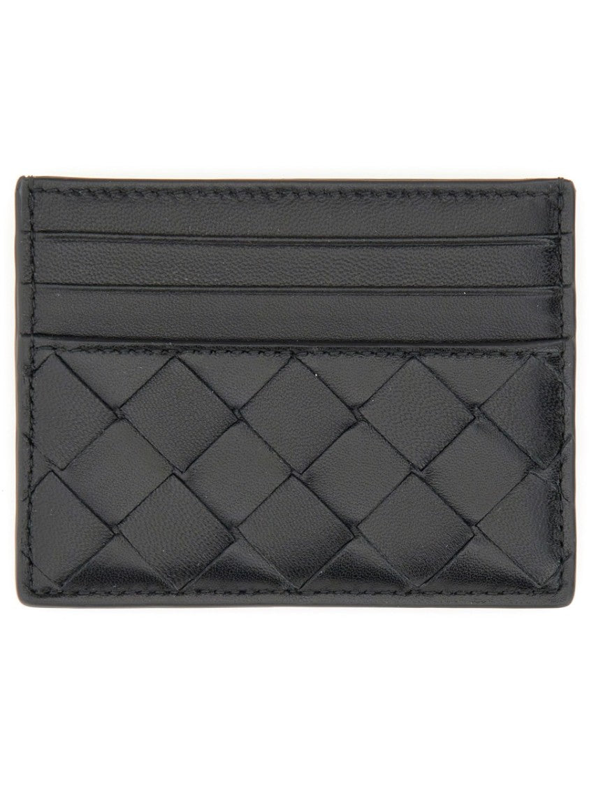 Bottega Veneta Woven Lambskin Leather Card Holder