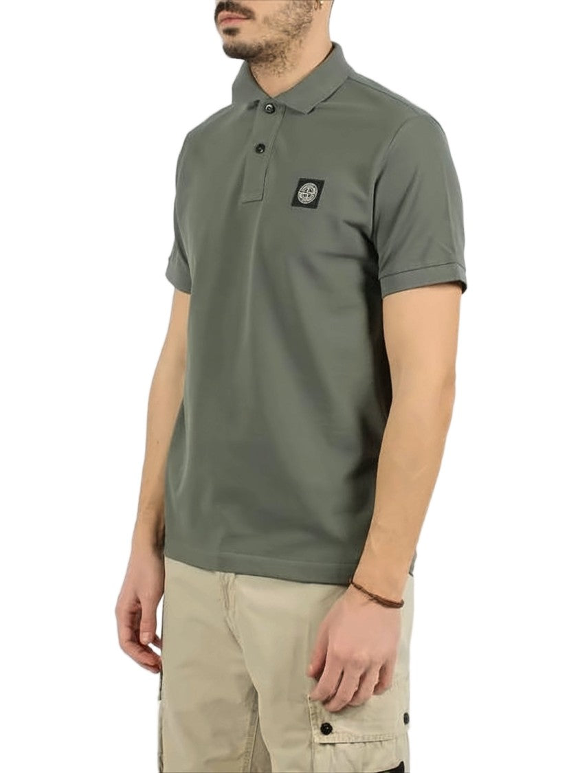 Stone Island Muted Green Fitted Polo Shirt