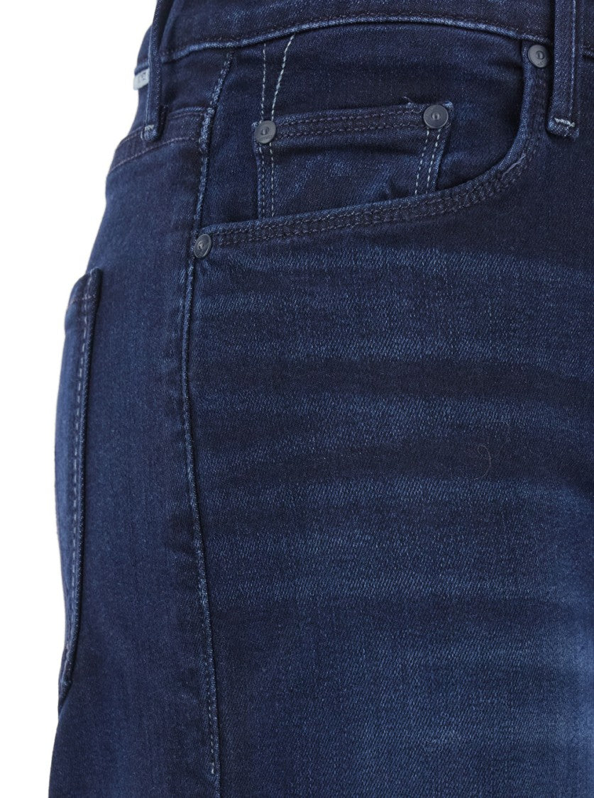 Mother High-Waisted Wide-Leg Dark Wash Jeans