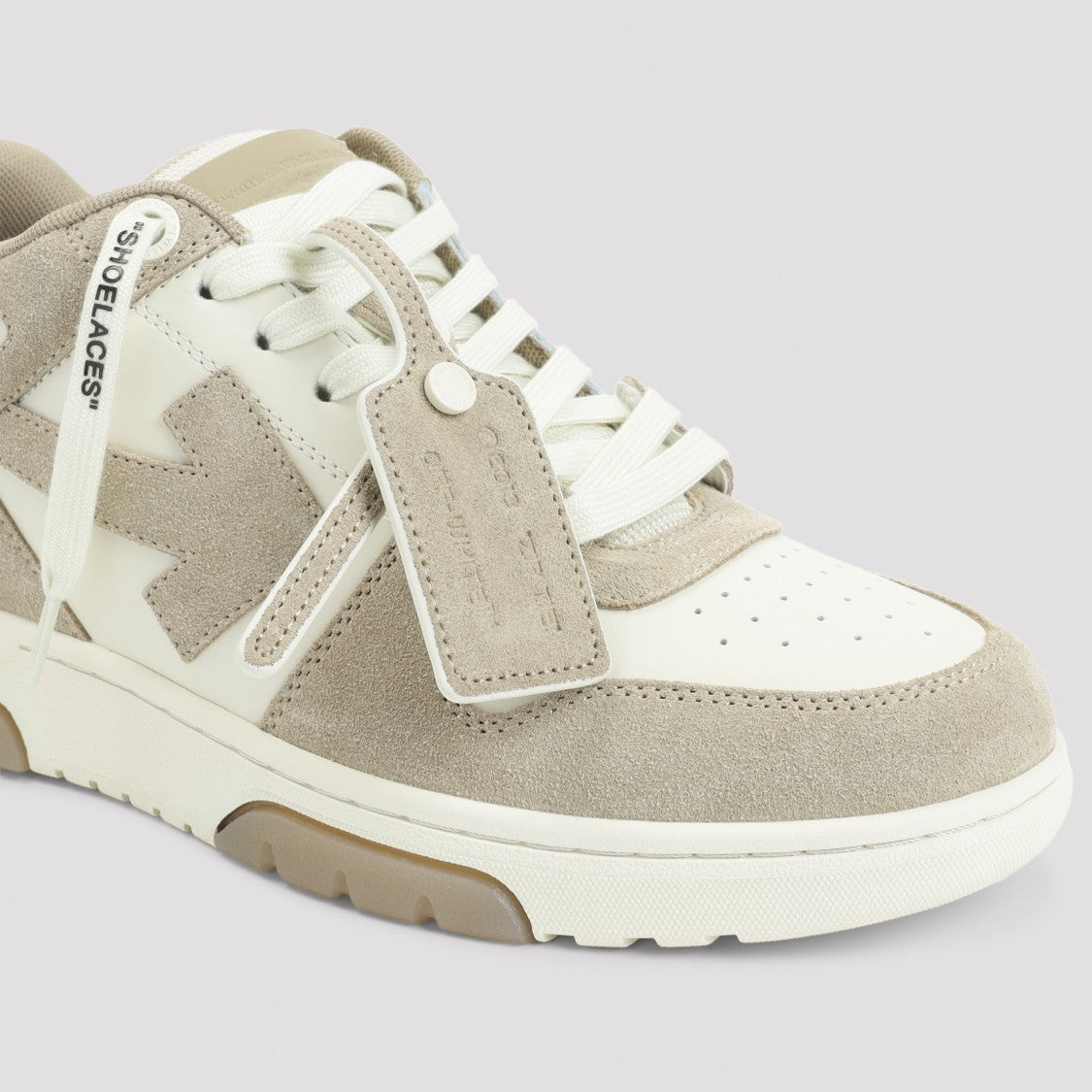 Off-White Out Of Office Beige Leather Sneakers