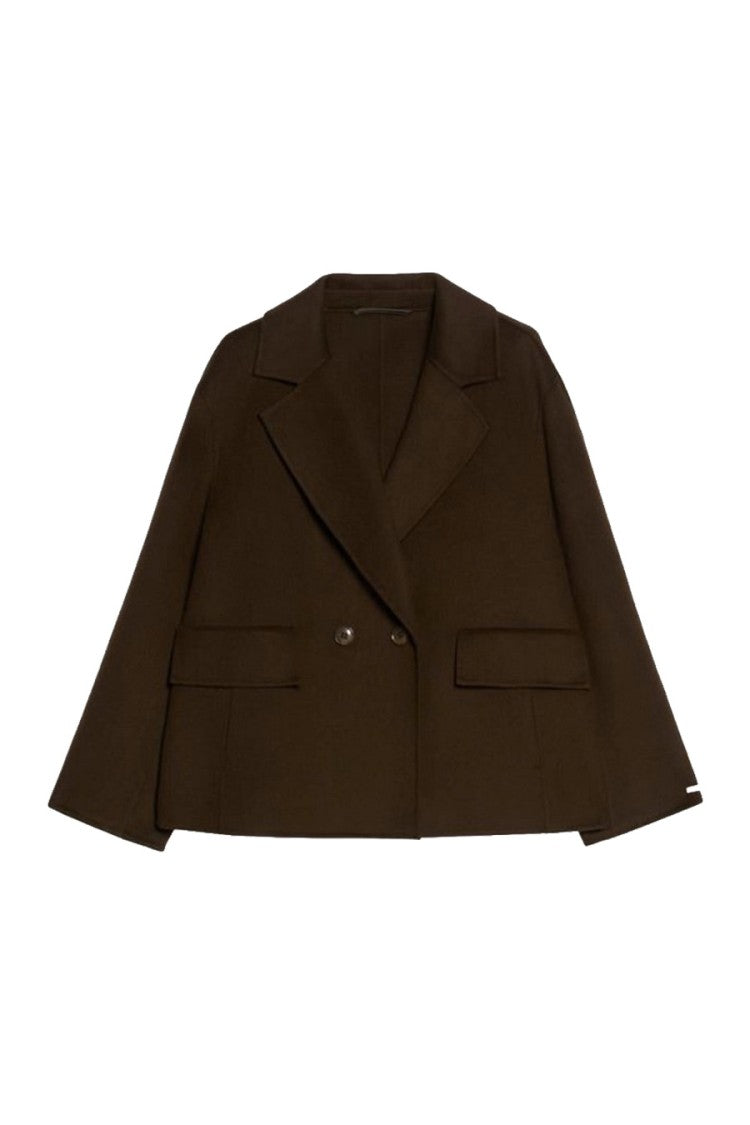 I Blues Dark Brown Short Double-Breasted Jacket