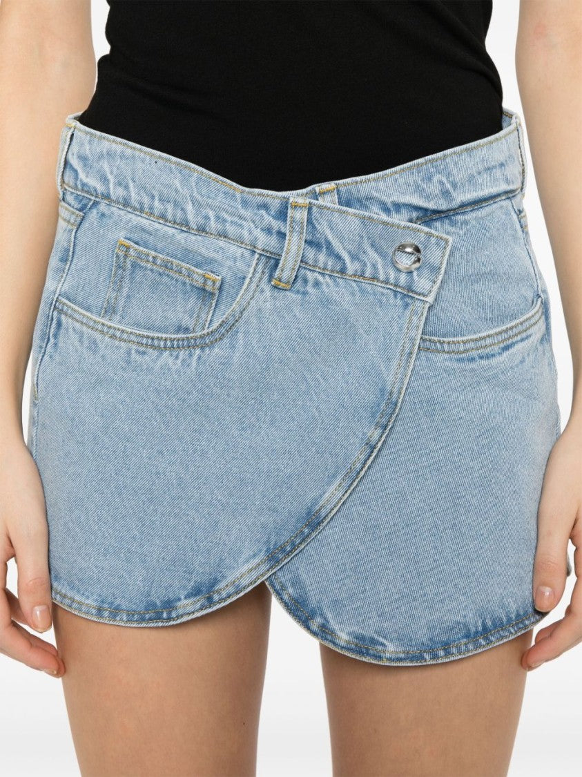 Coperni Light Blue Press Stud Denim Skirt