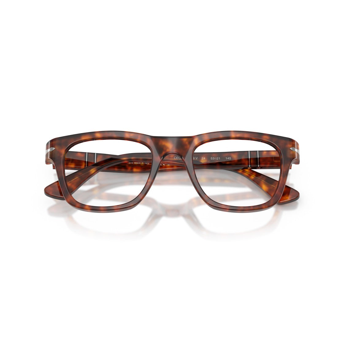 Persol 0Po3389v Oversized Square Frame Tortoiseshell Eyeglasses