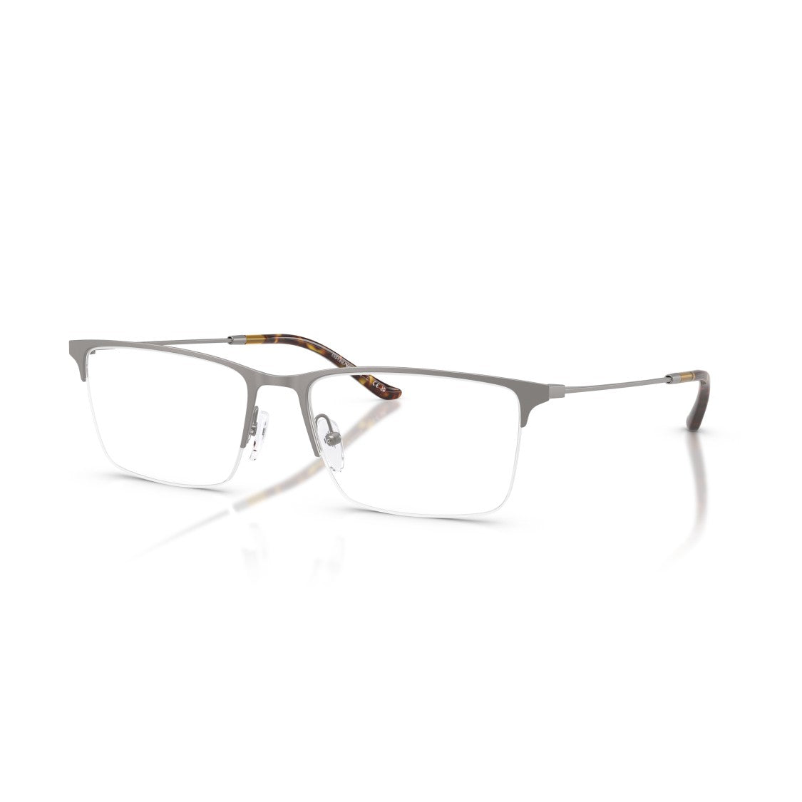 Emporio Armani 0Ea1171 Semi-Rimless Metal Frame Eyeglasses With Tortoiseshell Tips