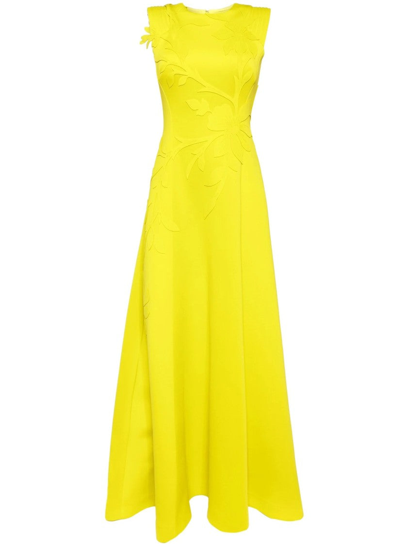 Saiid Kobeisy Neoprene Dress With Floral  Embroidery