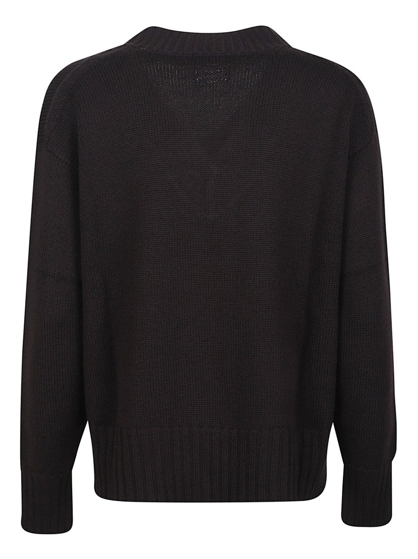 Drumohr Over V-Neck Cropped Merino Sweater