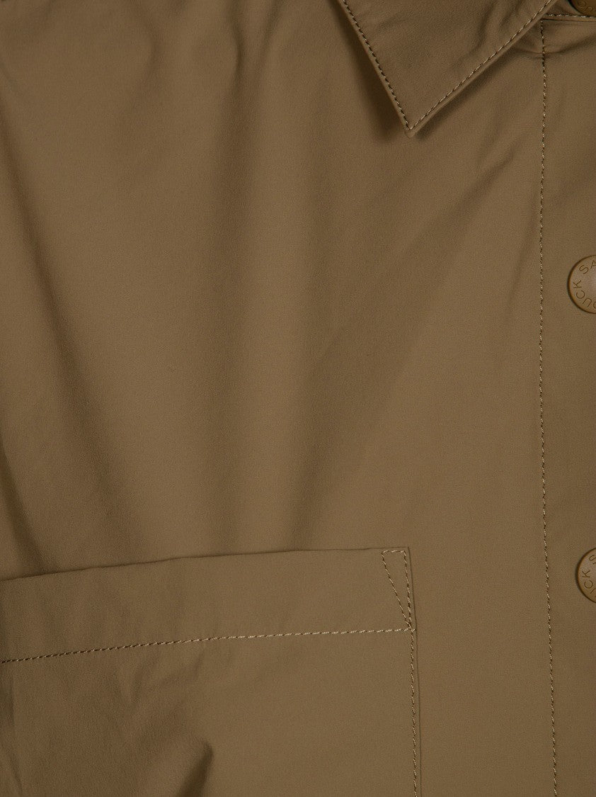Save The Duck Brown Boxy Cropped Short Sleeve Shirt