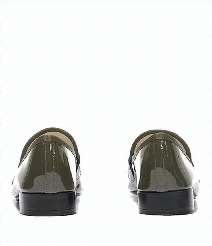 Repetto Green Calfskin Loafers With Strap Detail