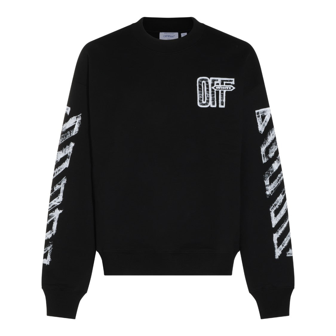 Off-White Black Cotton Crewneck Sweatshirt