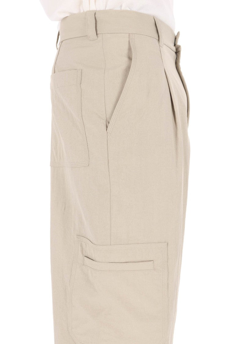 Maison Kitsuné Adjustable Hem Cropped Canvas Pants