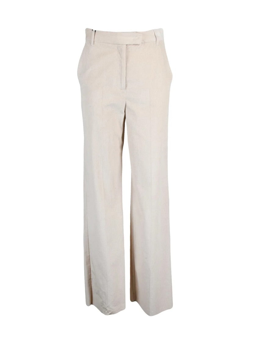 Marella Wide-Leg High-Waist Trousers With Textured Fabric
