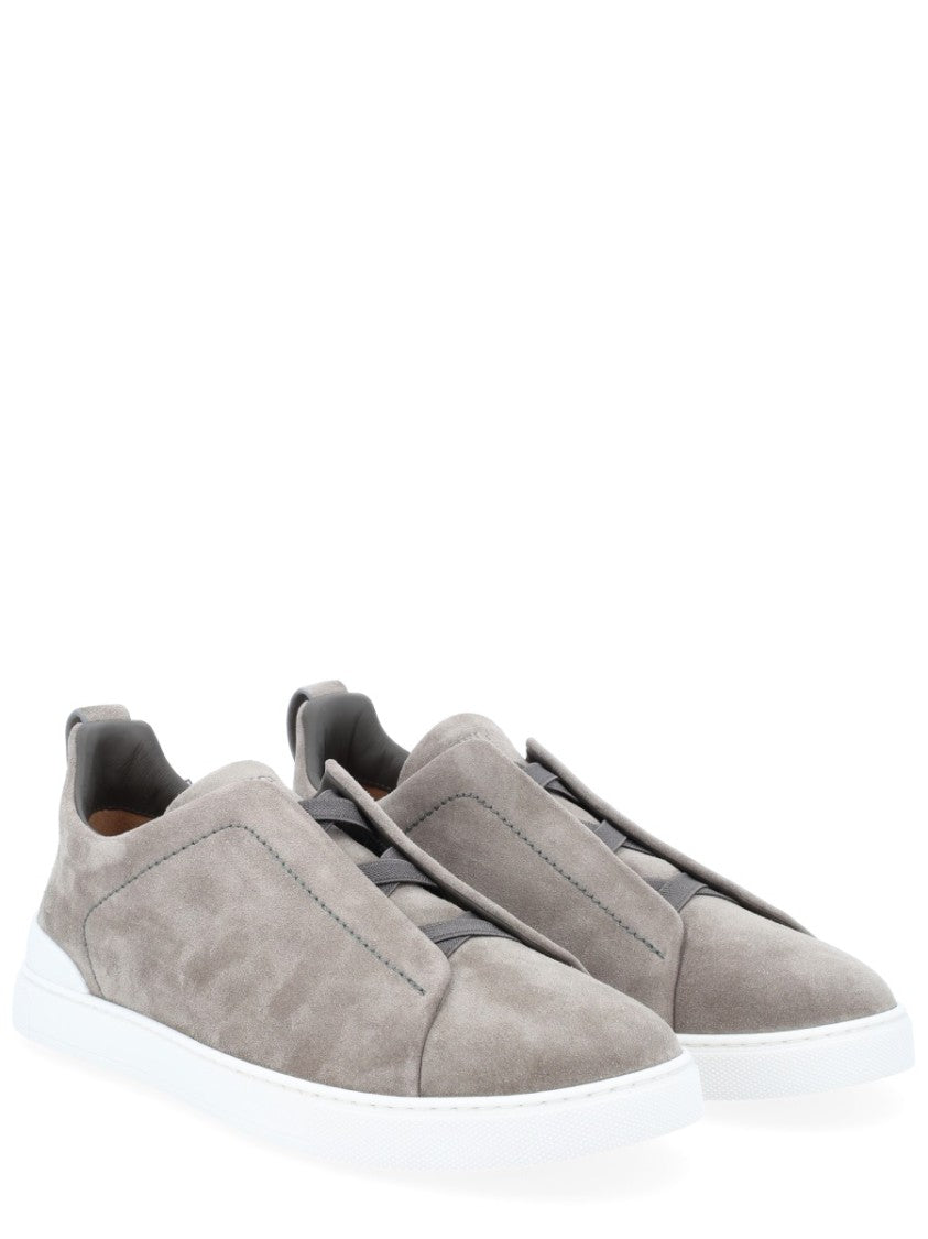 Zegna Low-Top Sneaker With Hidden Laces In Calf Leather