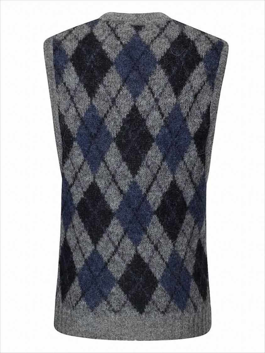 Our Legacy Argyle Pattern Knit Vest