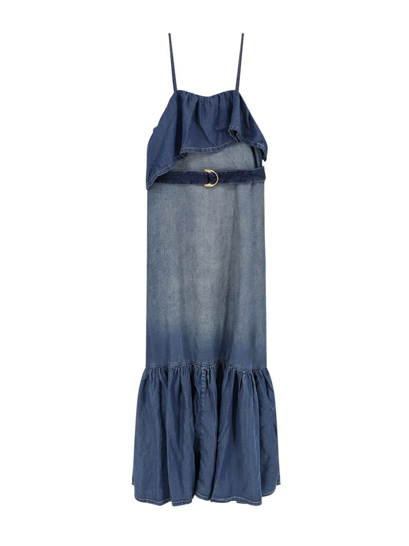 Pinko Chiarodiluna Denim Midi Midi Dress