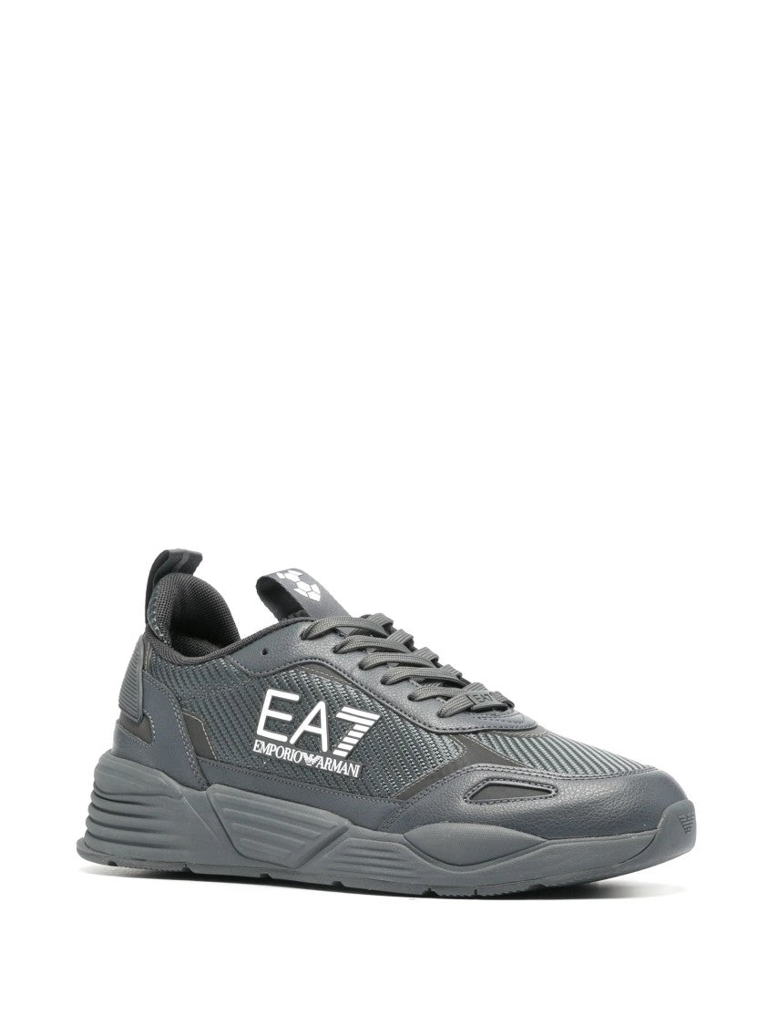 Ea7 Emporio Armani Textured Nylon Trainers With Rubber Sole
