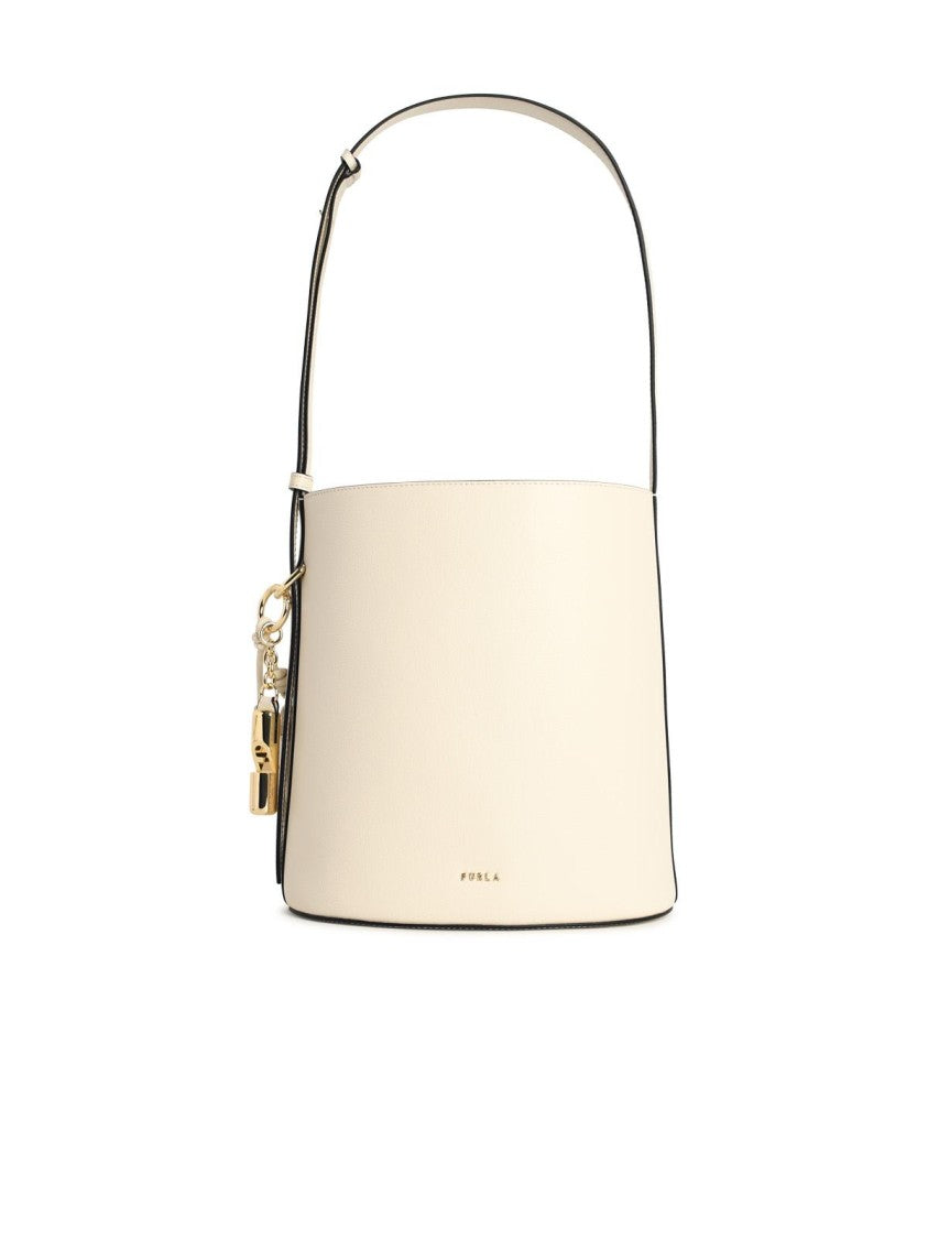 Furla Cream Leather 'Roxie' Bucket Bag