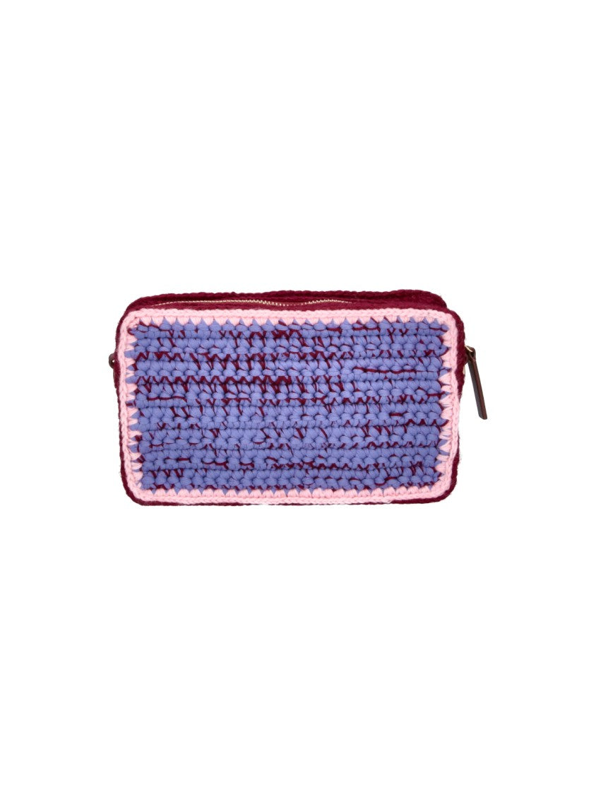 Marni Textured Knit Wool Shoulder Bag With Zip Closure