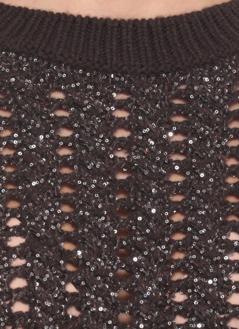 D. Exterior Brown Wool Sweater