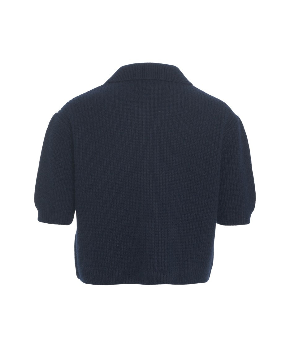 Herskind Ribbed Knit Cardigan With Classic Collar