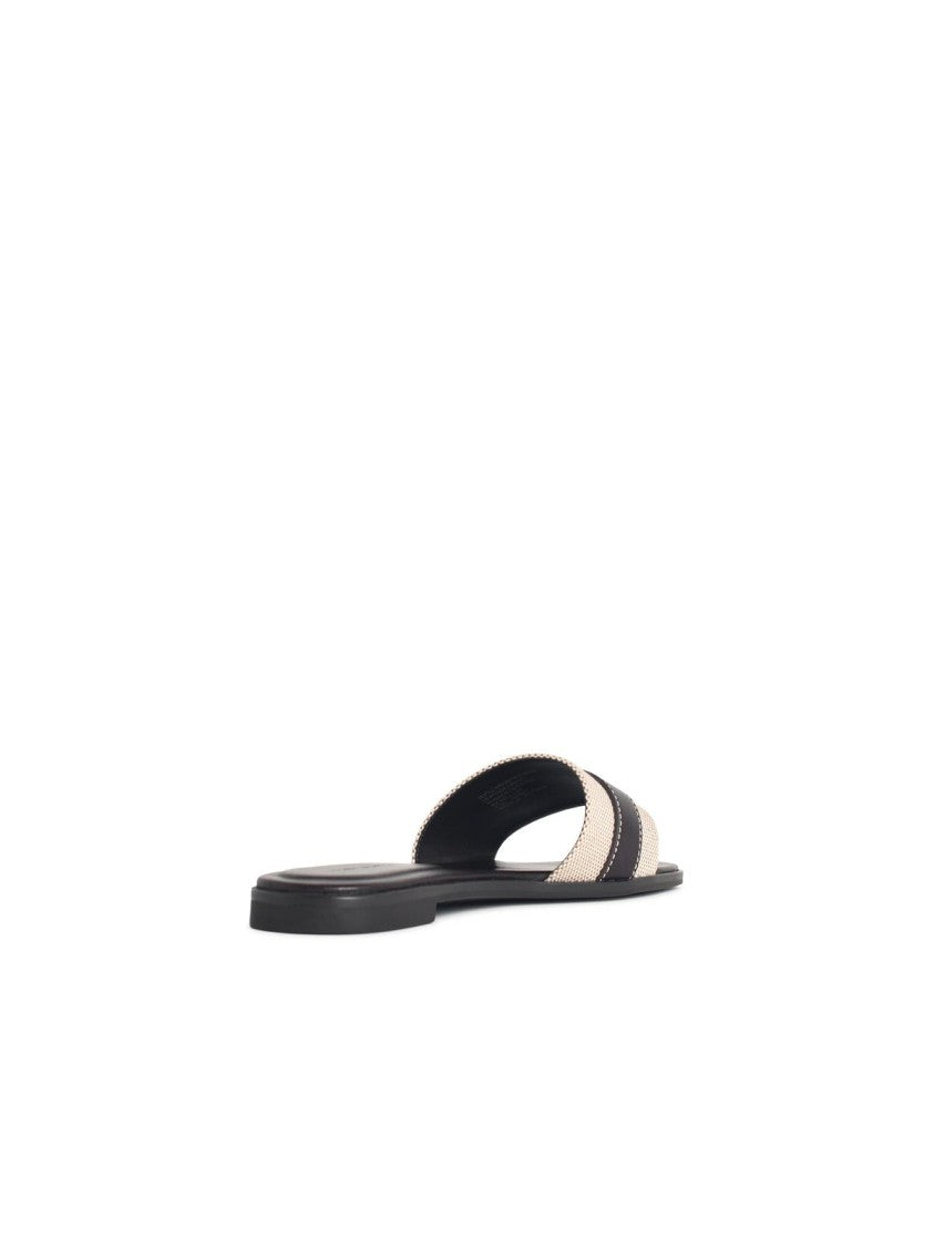 Tory Burch 'Romy' Brown Leather Blend Slippers