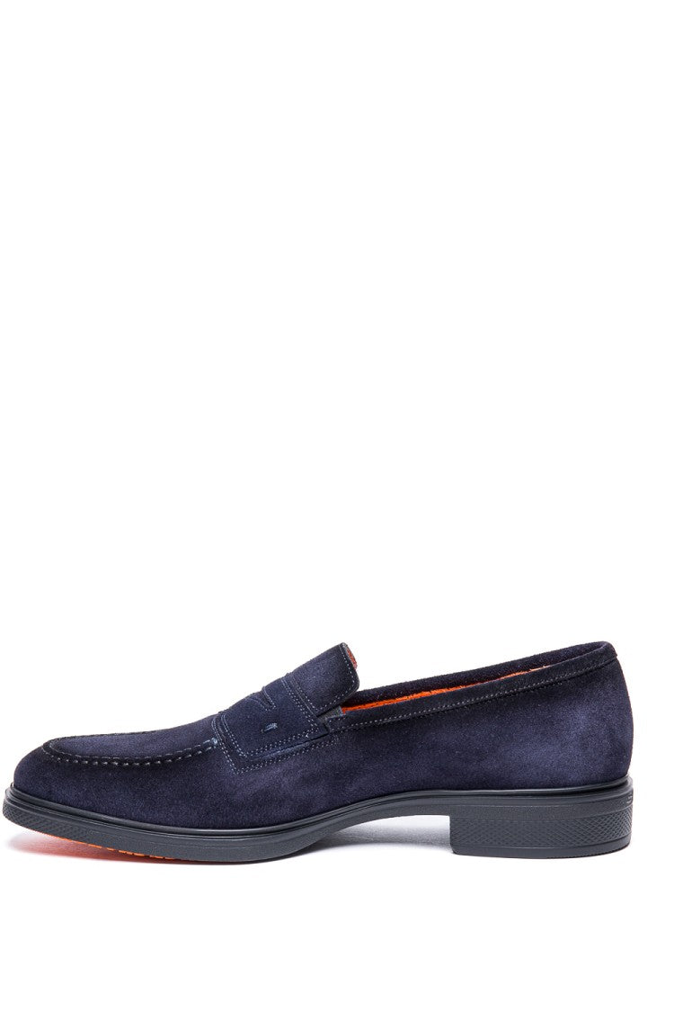 Santoni Easy Suede Penny Moccasins