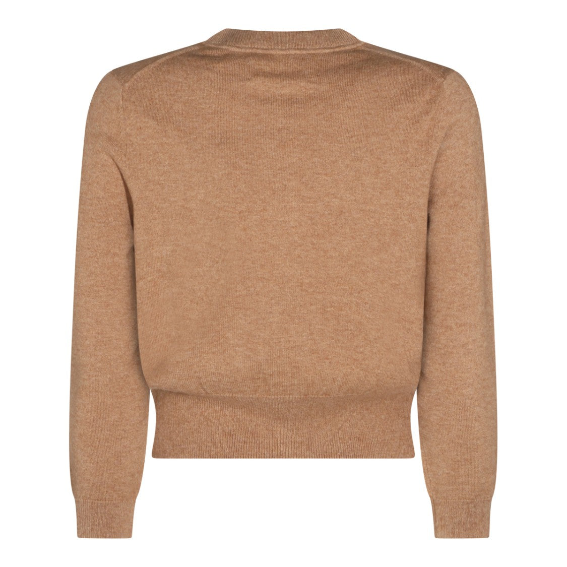 Isabel Marant Étoile Camel Brown Pearl-Button Abstract Knit Sweater