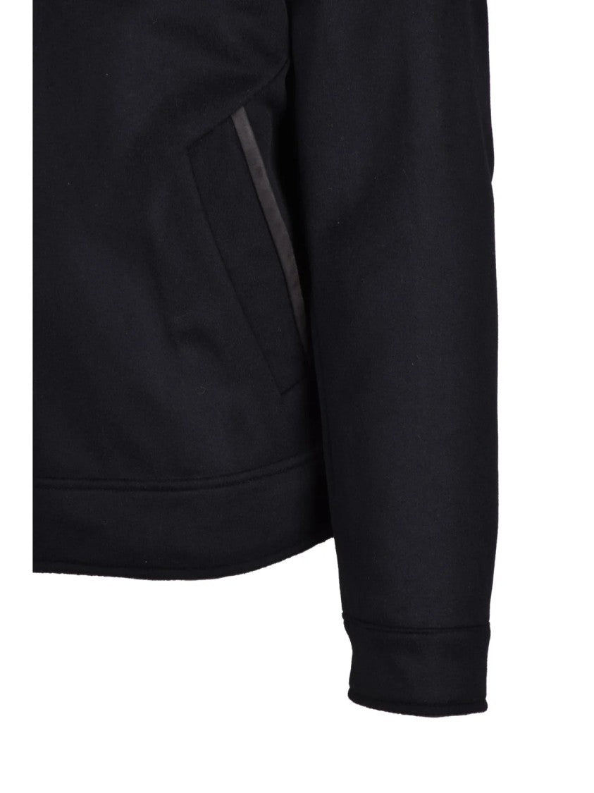 Borgo Pellai Zip Quilted Wool Blend Jacket With Functional Pockets