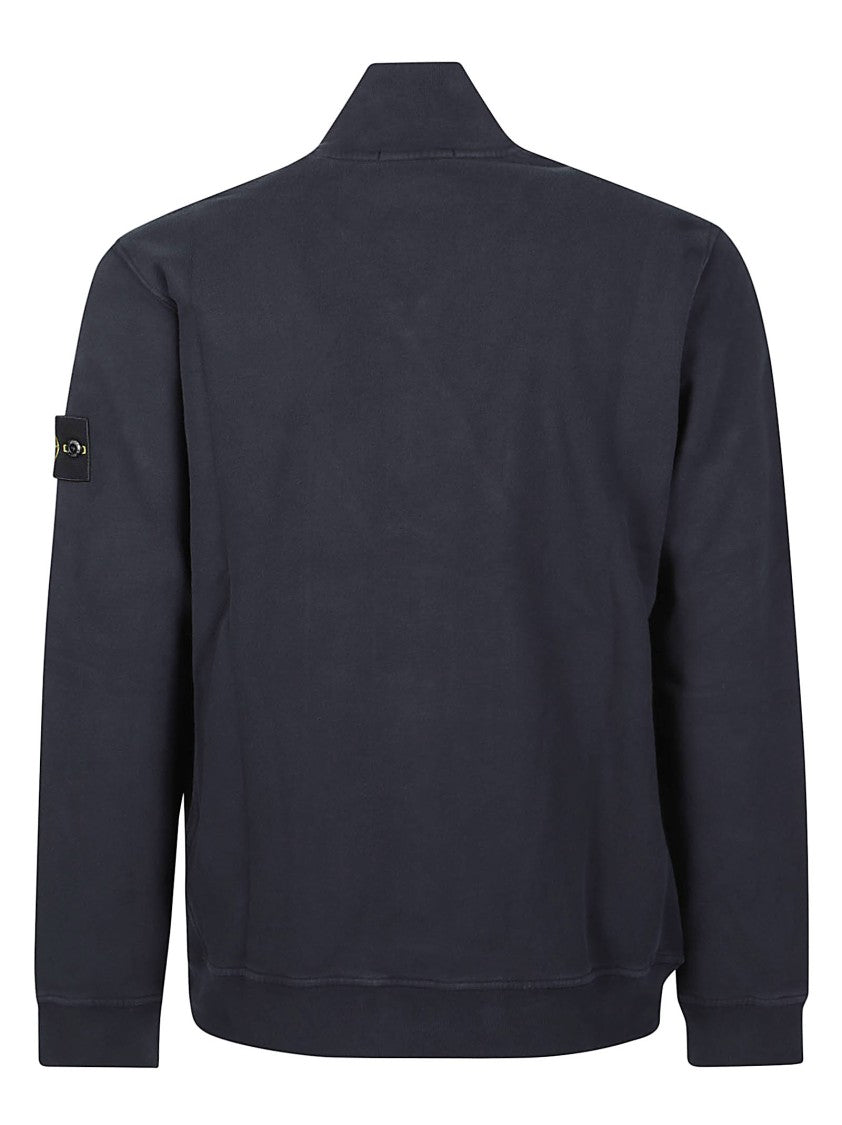 Stone Island Full-Zip High Collar Cotton Sweatshirt