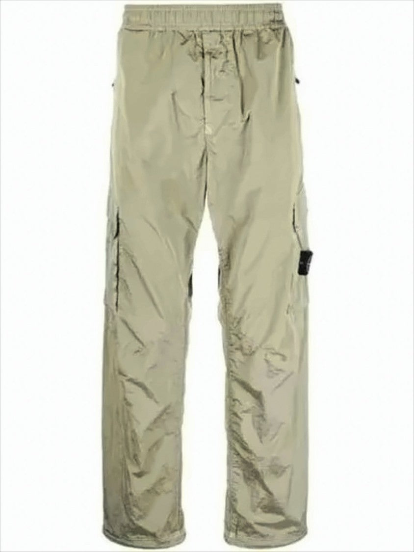 Stone Island Relaxed Fit Polyamide Straight Pants With Drawstring Waistband