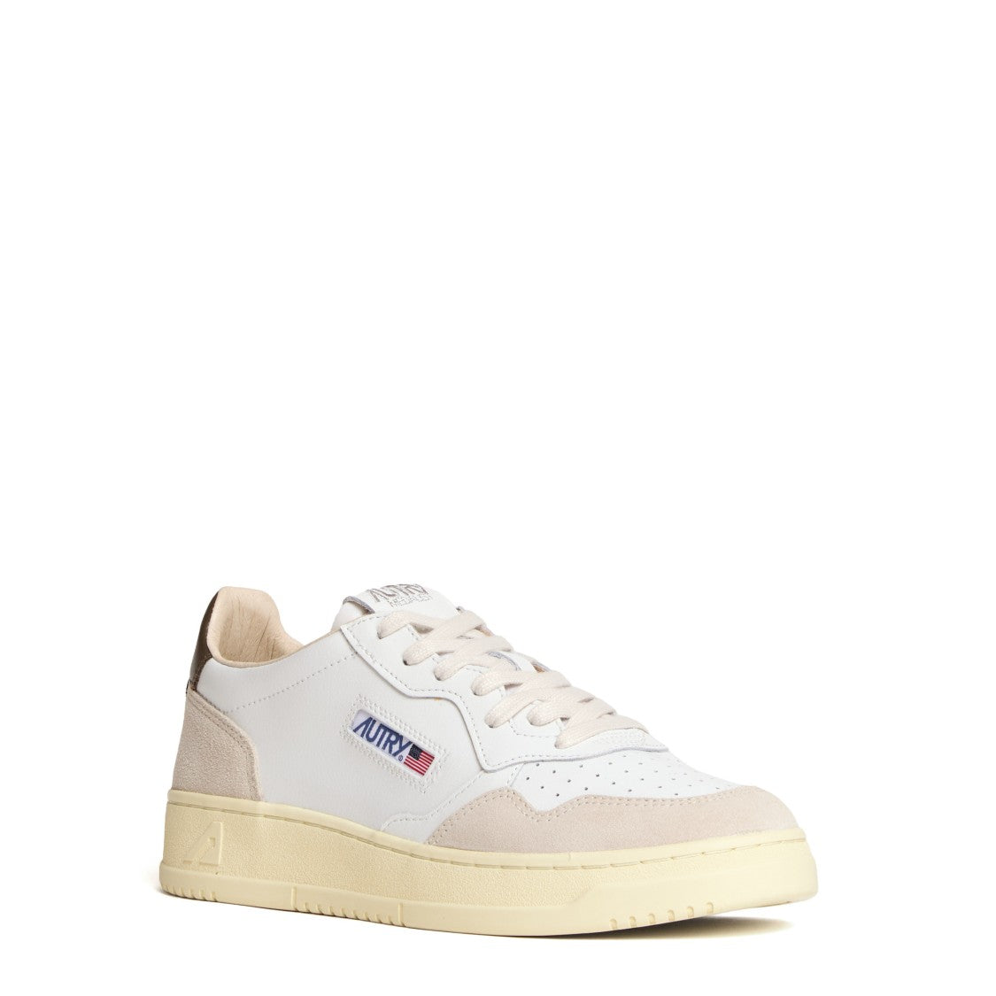 Autry White Teak Leather Medalist Low Sneakers