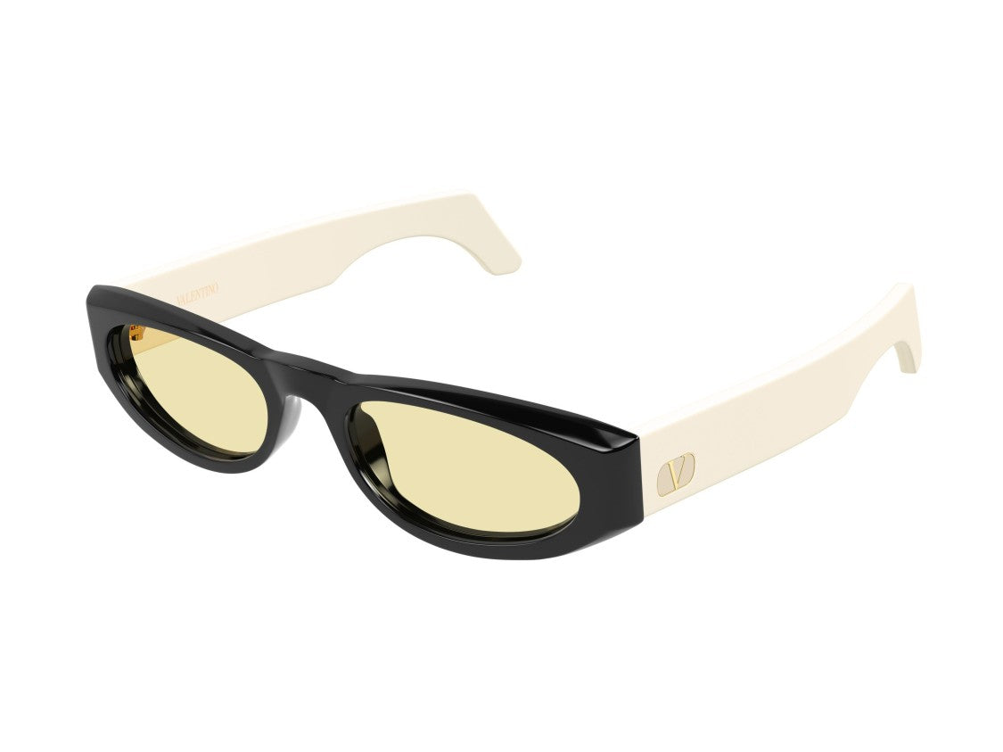 Valentino Black Cream Vg0007s Glossy Cat-Eye Sunglasses