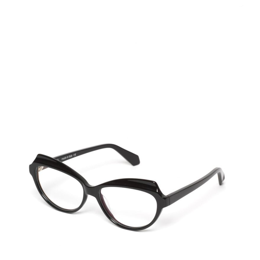 Rewind Happy Birthday Strass Cat-Eye Black Acetate Eyeglasses With Glossy Finish