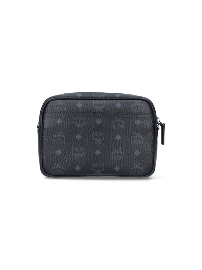 Mcm “Aren” Monogram Shoulder Bag – Black