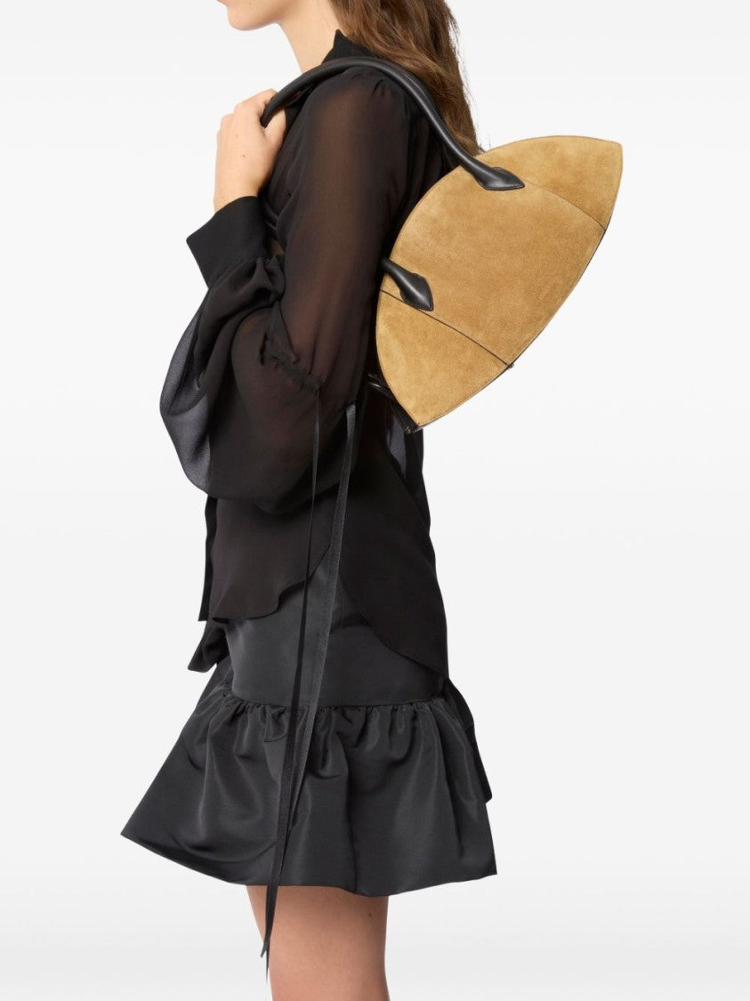 Nina Ricci Elongated Oval Brown Bag With Structured Silhouette