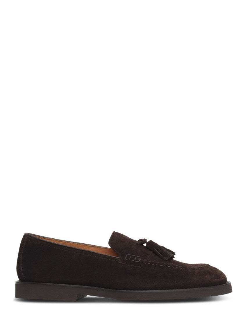 Doucal's Slip-On Suede Shoes With Decorative Tassels