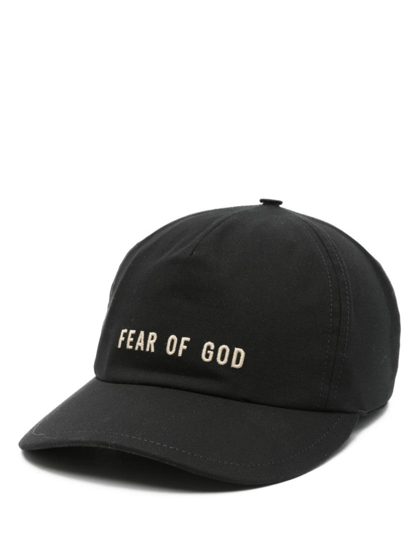 Fear Of God Black Six-Panel Cap With Embroidered Logo