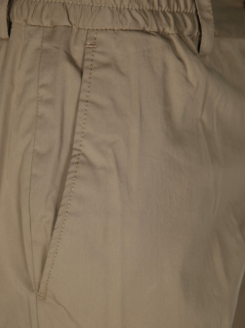 Pt01 Tailored Neutrals Pants With Elastic Waistband And Functional Pockets