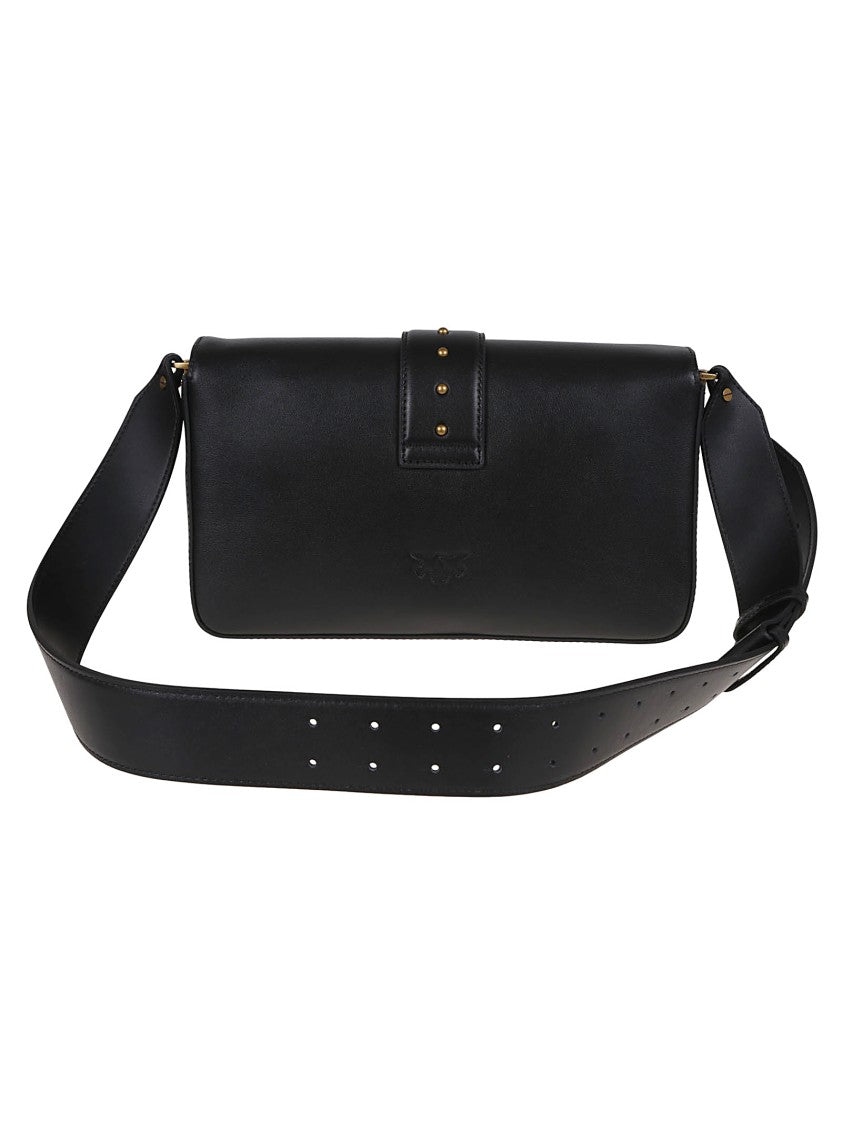 Pinko Soft Rectangular Leather Bag With Dual Straps