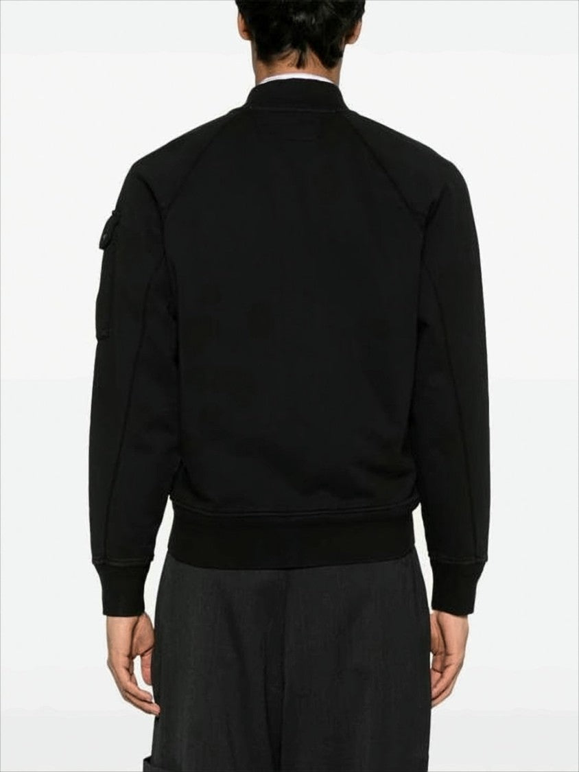 C.P. Company Structured Black Jacket With Ribbed Cuffs