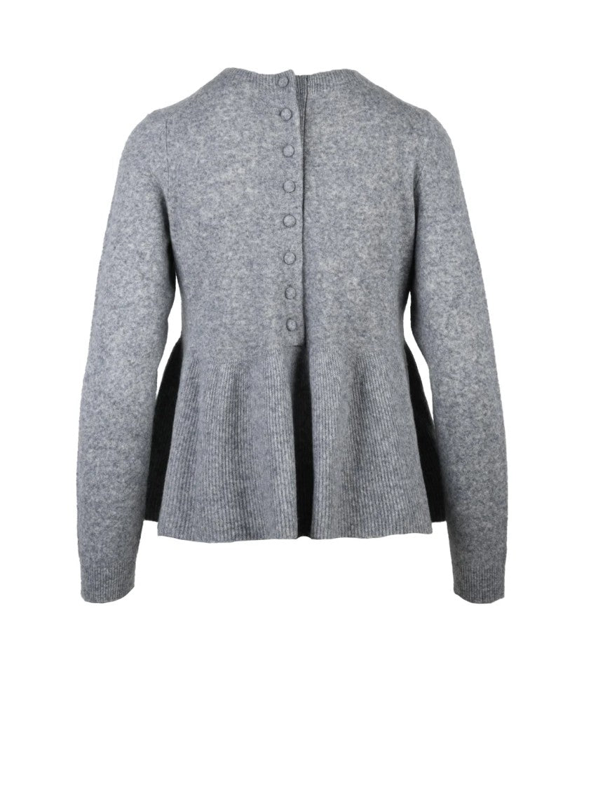 Ba&Sh Wheel Knit Sweater In Grey Wool And Lyocell Blend