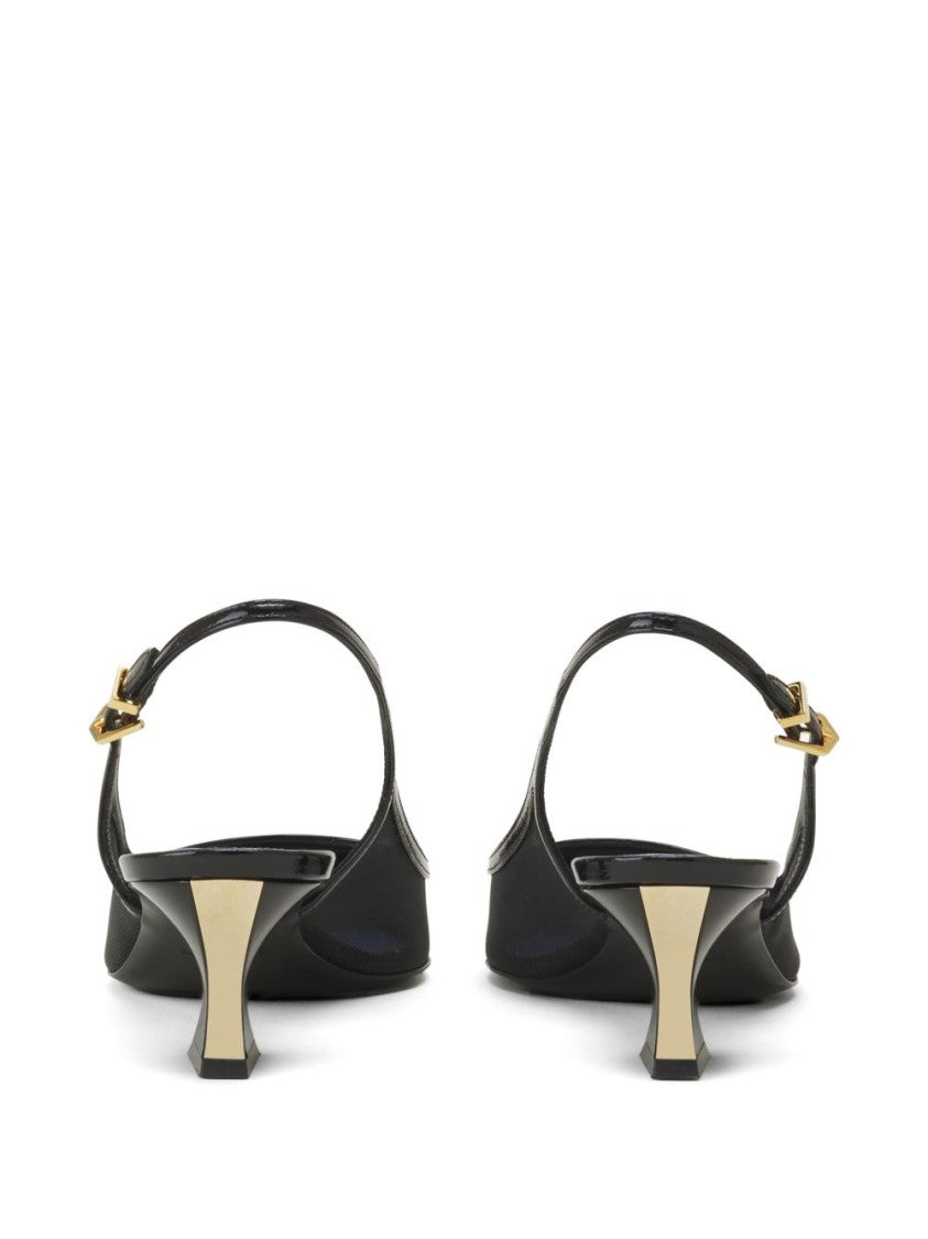 Lanvin Silk And Nylon Blend Strappy Slingback