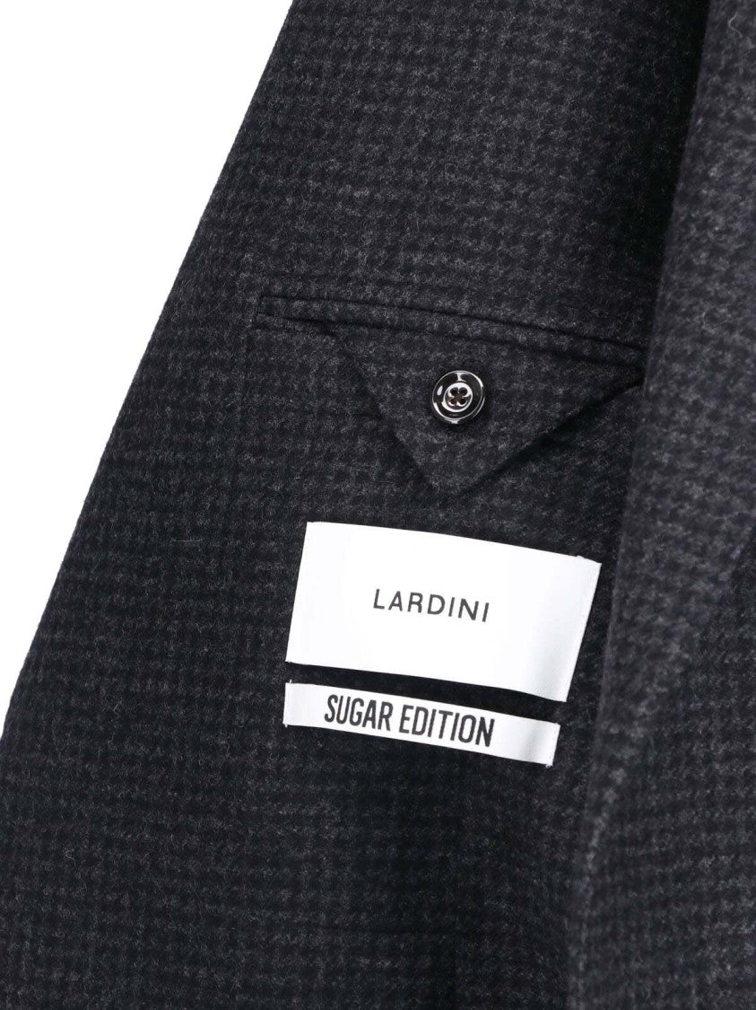 Lardini Black Cotton Single Breasted Blazer