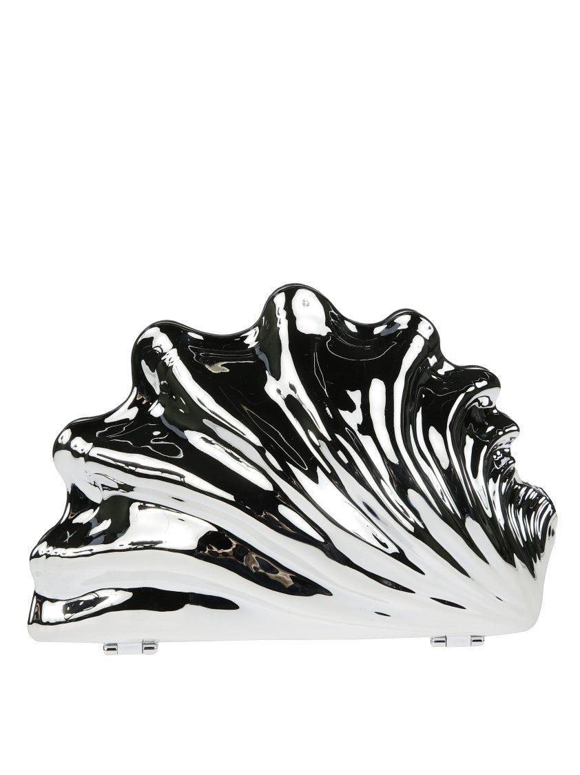 J. W. Anderson Sculptural Black Clutch With Glossy Shell Design