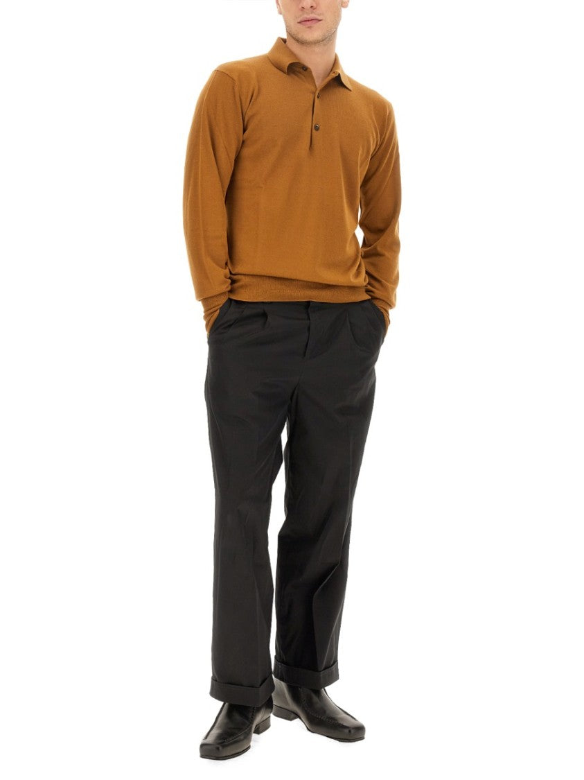 Pt Torino Brown Virgin Wool Polo