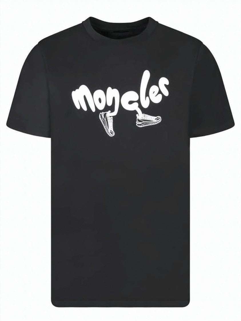 Moncler Graphic Text Short-Sleeve T-Shirt With Classic Neckline