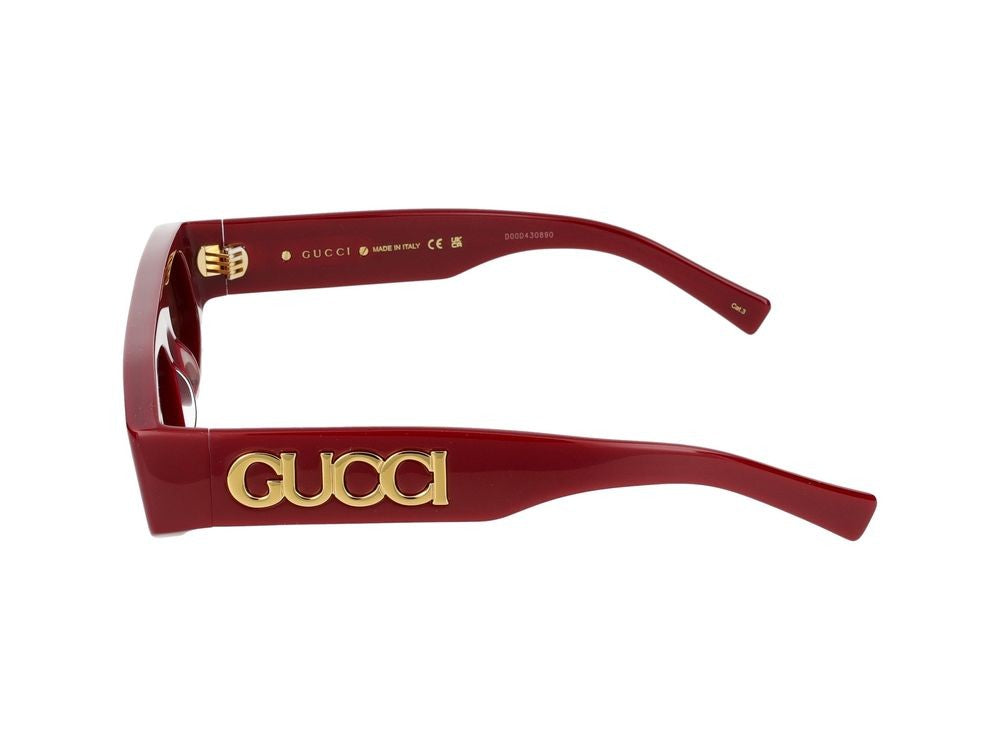 Gucci Burgundy Gg1771s Acetate Rectangular Sunglasses