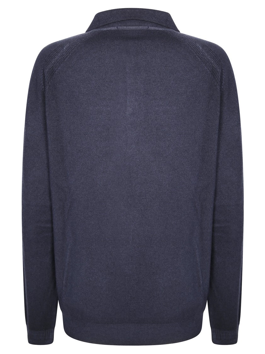 Daniele Fiesoli Raglan Sleeve Long-Sleeve Polo Shirt With Classic Collar