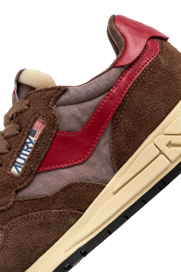 Autry Brown Reelwind Nylon Suede Sneakers